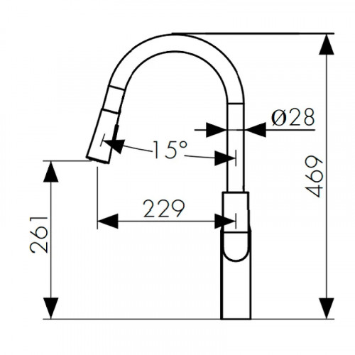 Смеситель для кухни Kaiser Linear 59044 Хром латунь