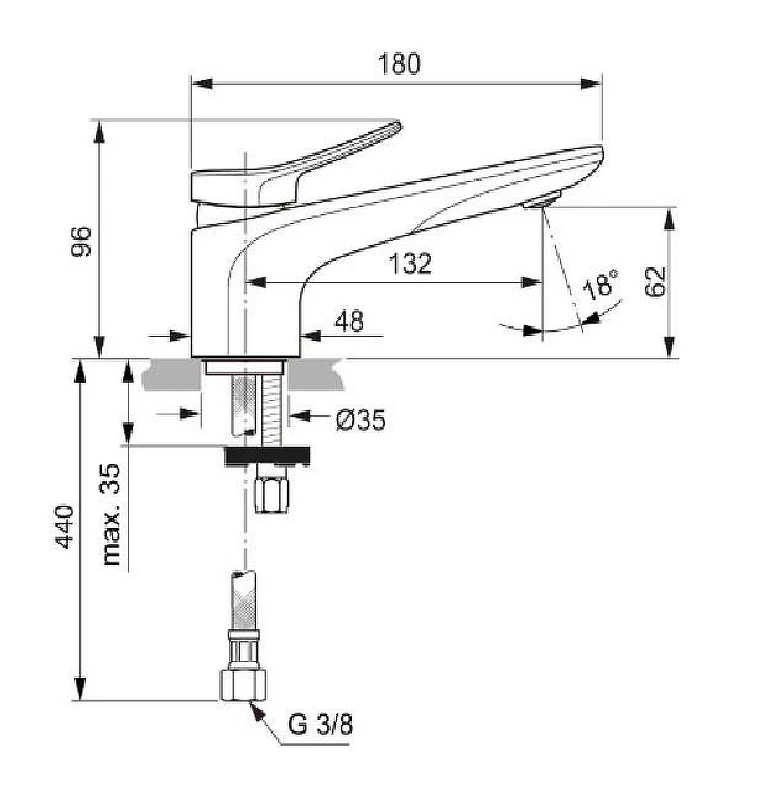 Смеситель для раковины Ideal Standard Conca BC754AA цвет Хром