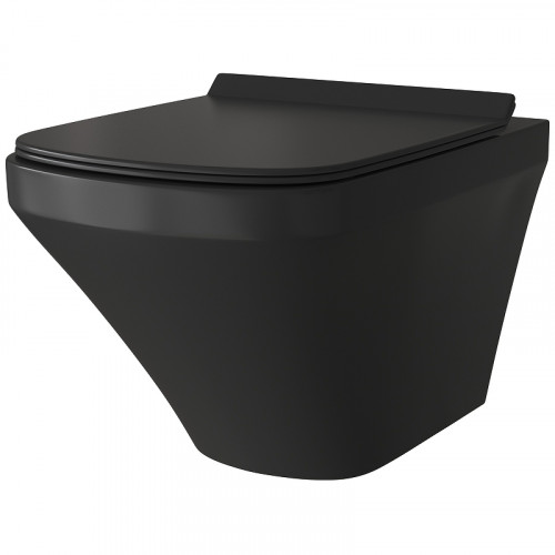 Унитаз Grossman GR-4440BMS подвесной Черный матовый с сиденьем Микролифт фаянс подвесной