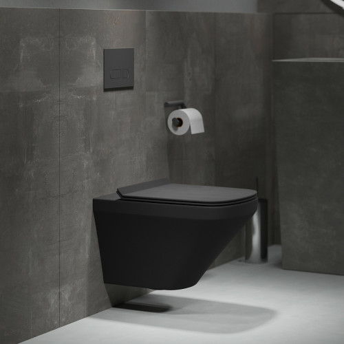 Унитаз Grossman GR-4440BMS подвесной Черный матовый с сиденьем Микролифт фаянс подвесной