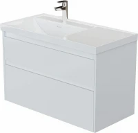 Тумба под раковину Aquanet Nova Lite 2.0 100 L 346313 подвесная цвет Белый глянец