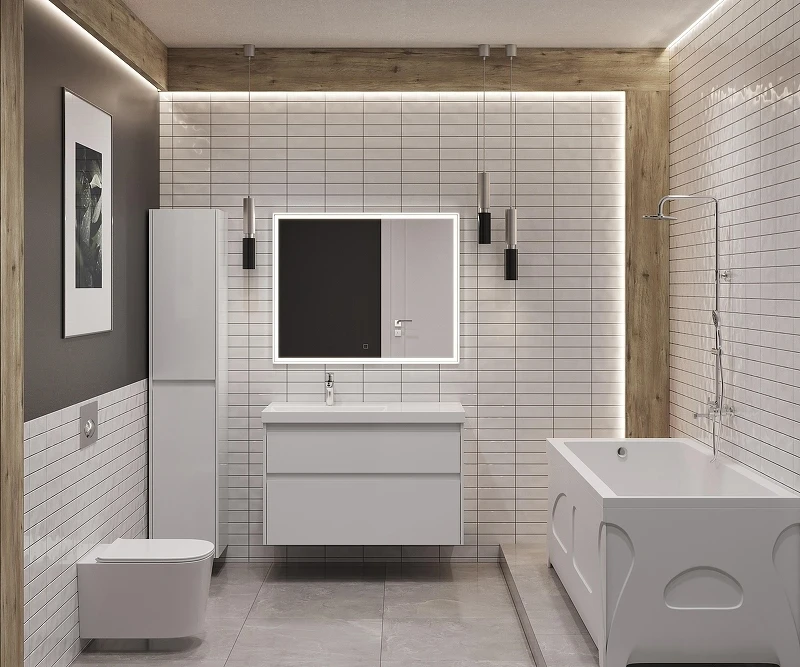 Тумба под раковину Aquanet Nova Lite 2.0 100 L 346313 подвесная цвет Белый глянец