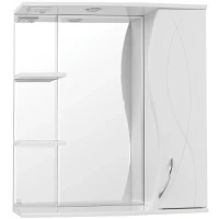 Зеркало со шкафом Style Line Амелия 75 с подсветкой Белый глянец МДФ / ЛДСП, стекло