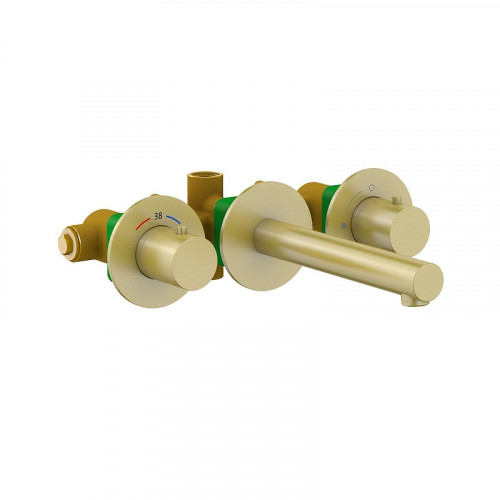 Смеситель для раковины Timo Saona 2382/17SM с термостатом цвет Золото матовое