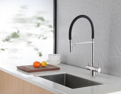 Смеситель для кухни Abber Wasser Kreis AF81141 Хром Черный матовый