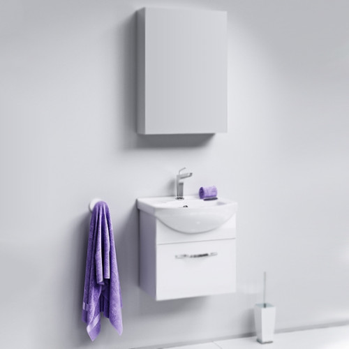 Тумба под раковину Aqwella Аллегро 50 Agr.01.05/1 подвесная Белая МДФ / ЛДСП