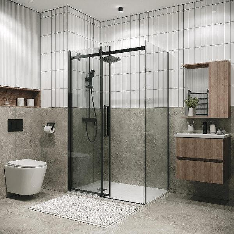 Душевой уголок Grossman Classic 140x80 120.K33.04.1480.42.00 профиль Графит сатин стекло прозрачное