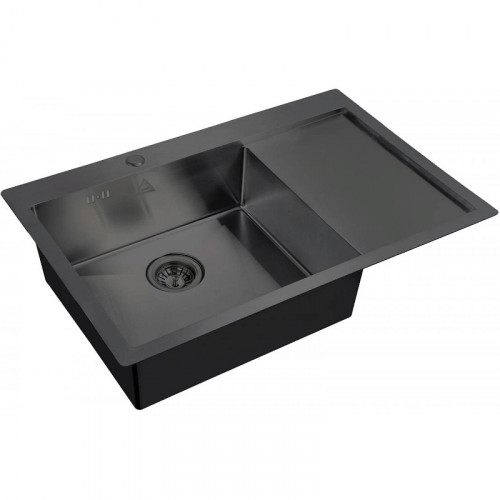 Кухонная мойка ZorG Steel Hammer 78 SH 7851-L GRAFIT Графит нержавеющая сталь встраиваемый