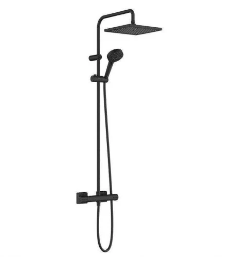 Душевая система Hansgrohe Vernis Shape 26429670 с термостатом цвет Черный матовый