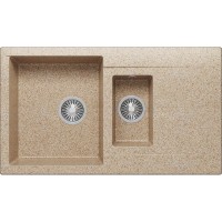 Кухонная мойка Polygran Brig-870 №302 627413 Песочная искусственный камень (литьевой мрамор) встраиваемый
