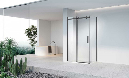 Душевой уголок Vincea Como-N 140x80 VSR-4CN8014CLB профиль Черный стекло прозрачное