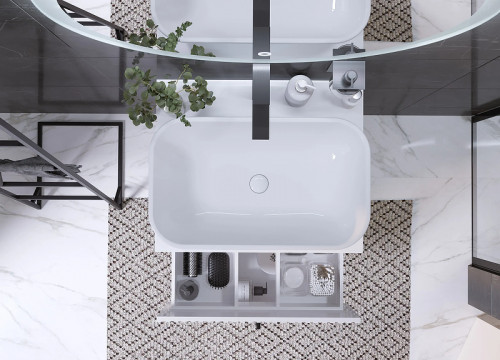 Тумба под раковину 1MarKa Desire 60П Ц0000033177 подвесная цвет Монолит айсберг Эмаль белая