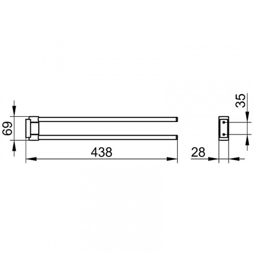 Полотенцедержатель Keuco Plan 14918 370000 двойной Черный матовый