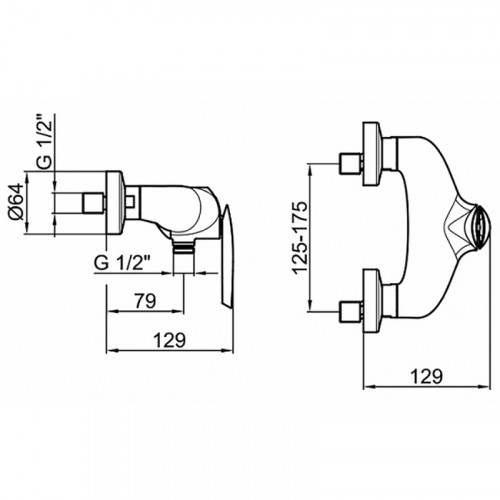 Смеситель для душа Webert Aria AI870102015 Хром на стену