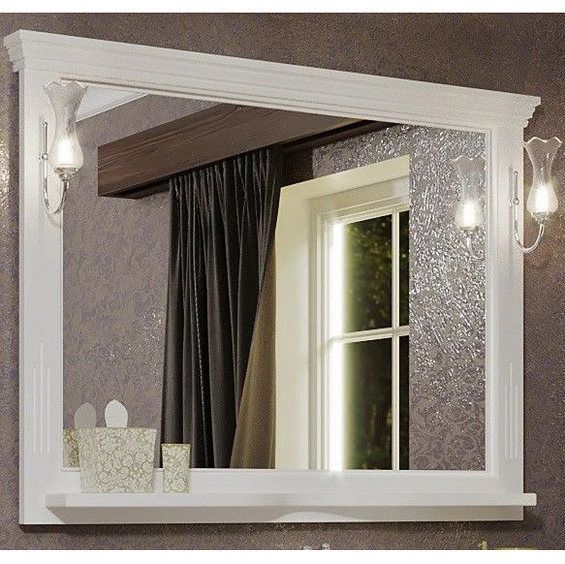 Зеркало Opadiris Риспекто 120 00-00007051 Белое матовое с выключателем массив дерева, стекло