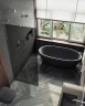 Душевая перегородка Maybah Glass MGD-698-5у 790x1950 в узком профиле Хром матовый стекло графитовое