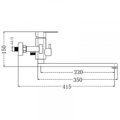 Смеситель для ванны Frap H805 F22805 универсальный Нержавеющая сталь нержавеющая сталь на стену
