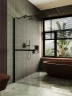 Душевая перегородка Maybah Glass MGD-733-6ш 890x1950 в широком профиле Черный стекло бронзовое