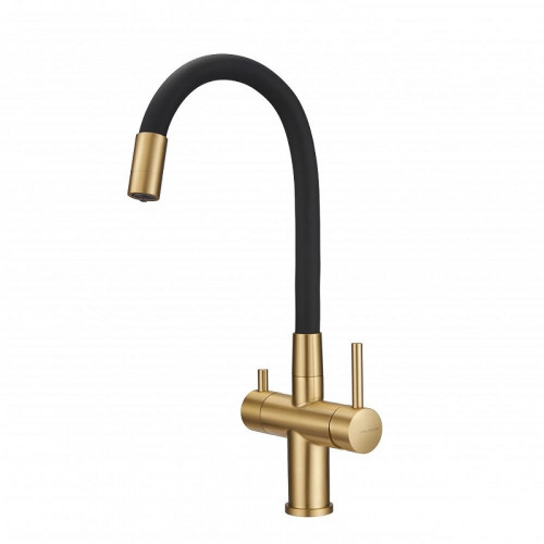 Смеситель для кухни Milacio Ultra MCU.560.GDB цвет Золото брашированное Черный