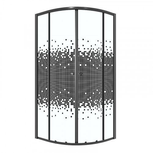 Душевой уголок Niagara Eco 80х80 NG-1003-14BLACK профиль цвет Черный матовый стекло прозрачное с рисунком