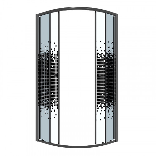 Душевой уголок Niagara Eco 80х80 NG-1003-14BLACK профиль цвет Черный матовый стекло прозрачное с рисунком