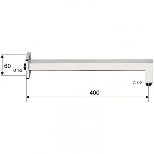 Кронштейн для верхнего душа Remer 348S40 Хром латунь на стену