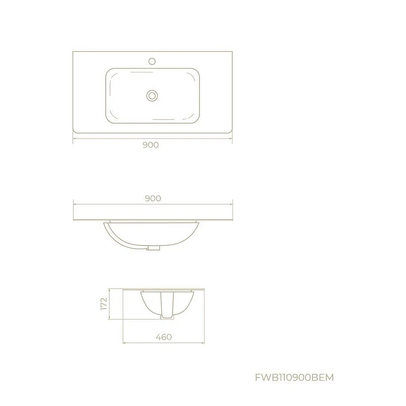 Мебельная раковина Knotlor Грация 90 FWB110900BEM цвет Серый шелк