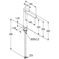 Смеситель для раковины Kludi Renon 422983975 Черный матовый латунь