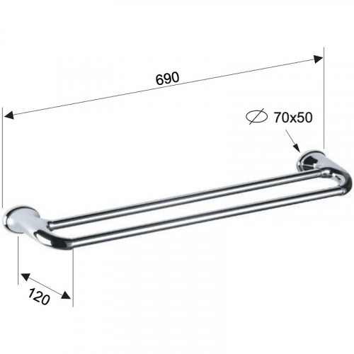 Полотенцедержатель Remer 900 NV33CR двойной Хром