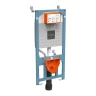 Комплект унитаза с инсталляцией Vitra Sento Rim-Ex 9830B003-7207 с сиденьем Микролифт и клавишей смыва Хром матовый фарфор подвесной