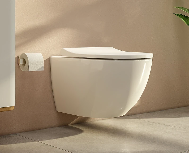 Комплект унитаза с инсталляцией Vitra Sento Rim-Ex 9830B003-7207 с сиденьем Микролифт и клавишей смыва Хром матовый фарфор подвесной