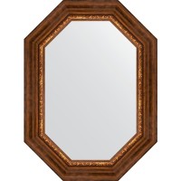 Зеркало Evoform Octagon 56x76 BY 7169 в багетной раме - Римская бронза 88 мм стекло