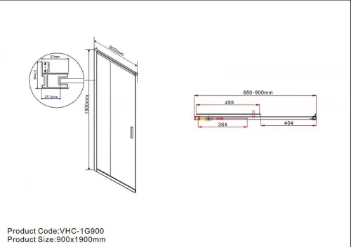 Душевой уголок Vincea Garda 110x90 VSS-1G9011CLBN профиль Брашированный никель стекло прозрачное