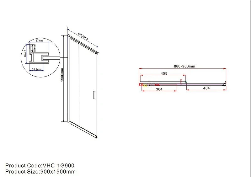 Душевой уголок Vincea Garda 110x90 VSS-1G9011CLBN профиль Брашированный никель стекло прозрачное
