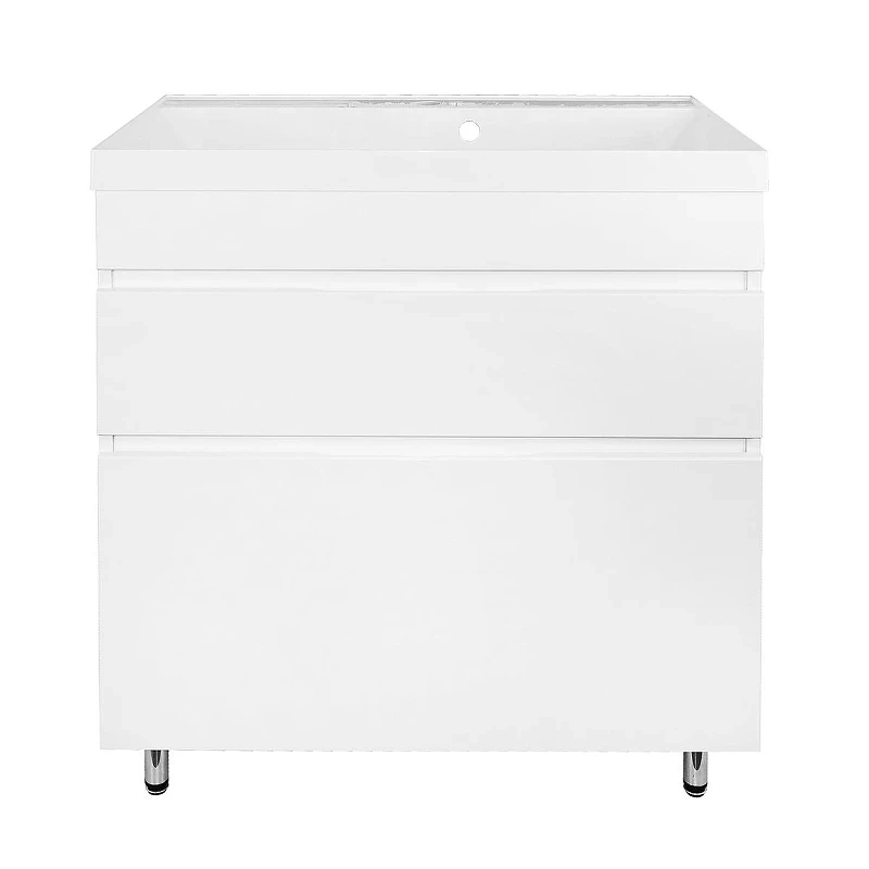 Тумба с раковиной Azario Эстима 80 CS00094596 цвет Белый глянцевый
