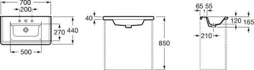 Мебельная раковина Roca The Gap Unik 70 7327471000 цвет Белый