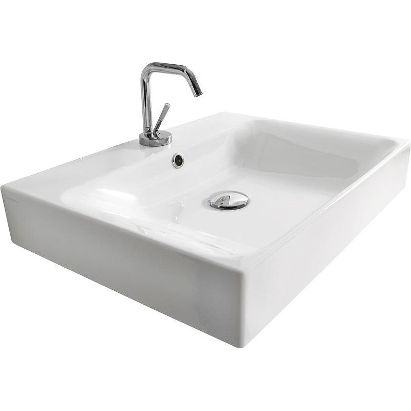 Раковина Kerasan Cento 60 353101*1 Белая фарфор подвесная, накладная