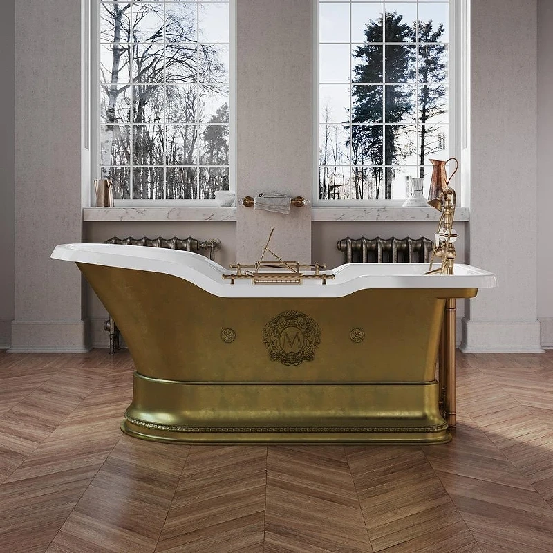 Ванна из искусственного камня Migliore Impero Podium 180x87 26173 Бронза Белая