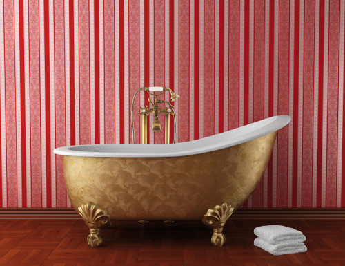 Смеситель для ванны Rav Slezak Morava retro MK150.5/2Z Золото латунь на пол