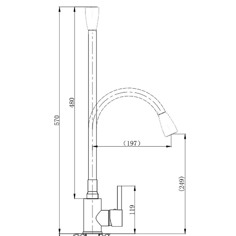 Смеситель для кухни Boch Mann Mia GR BM10422 Серый матовый