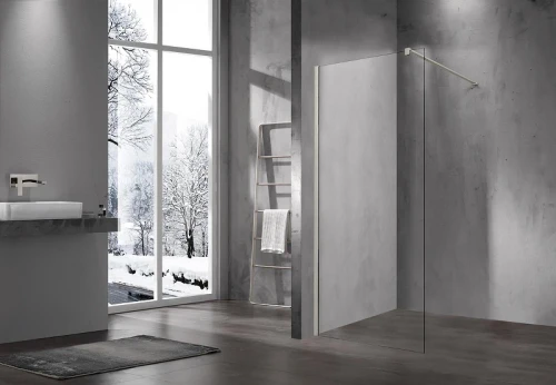 Душевая перегородка Vincea Walk-In 70 VSW-1H700CLBN профиль Брашированный никель стекло прозрачное