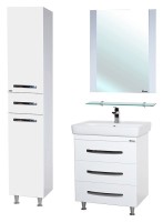 Зеркало Bellezza Рокко 80 4613713030019 с полкой Белое МДФ / ЛДСП, стекло