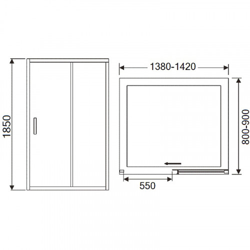 Душевая дверь в нишу River Bering 140 МТ 10000002016 профиль Матовый хром стекло матовое