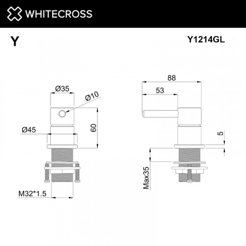 Смеситель для раковины Whitecross Y gold Y1214GL цвет Золото