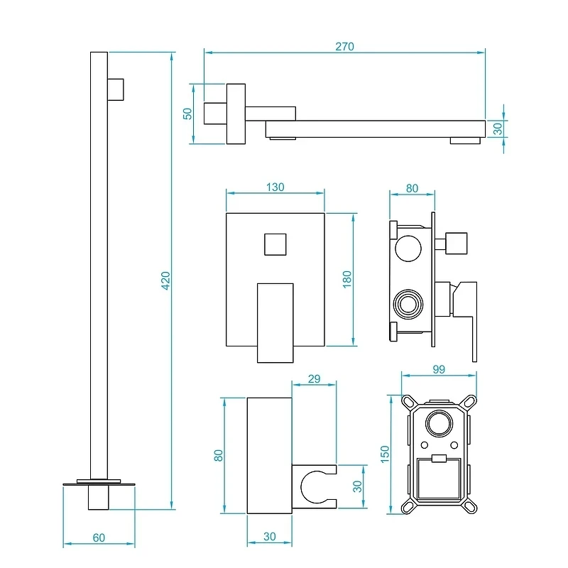 Душевая система RGW Shower Panels SP-56 51140856-01 Хром латунь встраиваемый