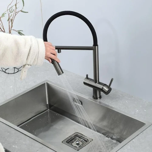 Смеситель для кухни Gappo G4397-89 цвет Оружейная сталь