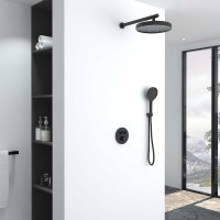 Душевая система Vincea Inspire VSFW-3I22MT2MB с термостатом Черная матовая латунь встраиваемый