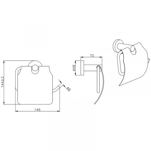 Держатель туалетной бумаги Aquatek AQ4009MB с крышкой Черный матовый