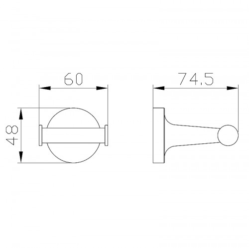 Двойной крючок Wonzon & Woghand Simple WW-6525-BG цвет Брашированное золото