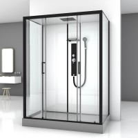 Душевая кабина Black&amp;White Galaxy 8010000 с гидромассажем профиль Черный задняя стенка Белая